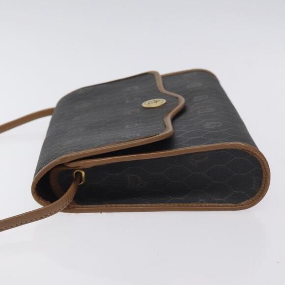 DIOR Honeycomb Canvas Shoulder Bag Pvc Black Gold - Picture 5 of 12